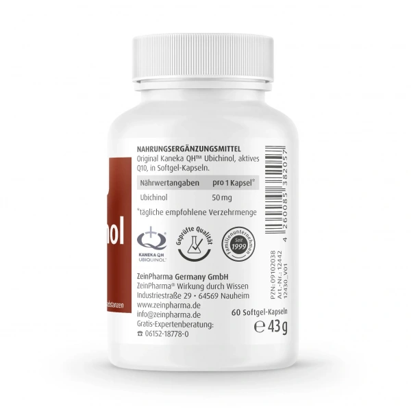 ZEIN PHARMA Coenzyme Q10 Ubiquinol 50mg (Bioactive form) 60 Softgels