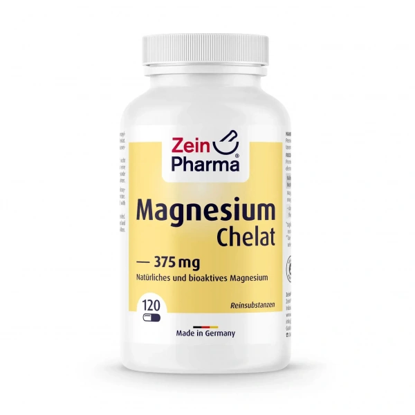 ZEIN PHARMA Magnesium Chelate 375mg (Magnesium Chelate) 120 Vegan Capsules
