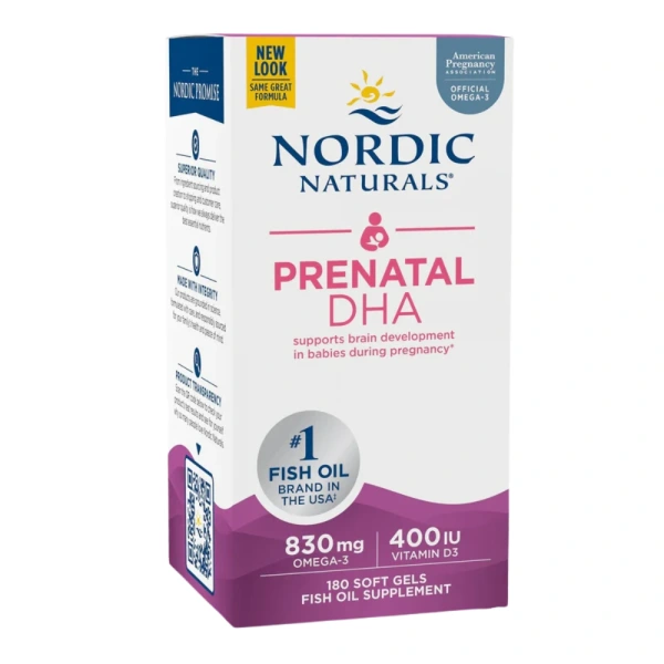 Nordic Naturals Prenatal DHA 830mg (Omega-3 with Vitamin D3) 180 softgels