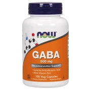 NOW FOODS GABA 500mg z Witaminą B6 - 100 kapsułek wegańskich
