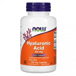 NOW FOODS Hyaluronic Acid with MSM 50mg (Joint Support) 120 Vegetarian Capsules