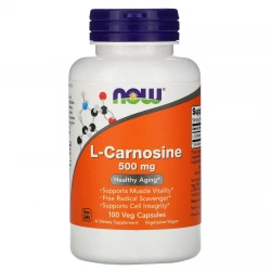 NOW FOODS L-Carnosine 500mg (Healthy Aging) 100 Vegetarian Capsules