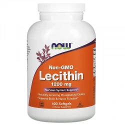 NOW FOODS Lecithin Non-GMO 1200mg (Wsparcie układu nerwowego) 400 Kapsułek żelowych