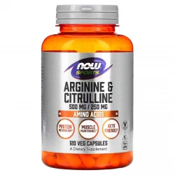 NOW SPORTS Arginine & Citrulline 500/250 - 120 Veg Capsules