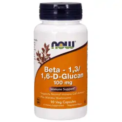 NOW FOODS Beta 1,3/1,6- D-Glucan (Beta 1,3/1,6- D-Glukan) 100 mg - 90 kapsułek wegańskich