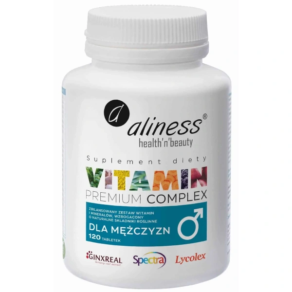 ALINESS Premium Vitamin Complex for Men 120 Vegetarian Tablets