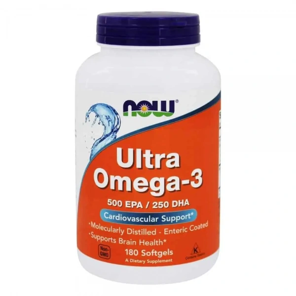 NOW FOODS Ultra Omega-3 500 EPA 250 DHA (Kwasy OMEGA-3, EPA, DHA) 180 Kapsułek żelowych
