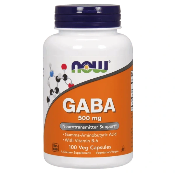 NOW FOODS GABA 500mg with Vitamin B6 - 100 vegan caps