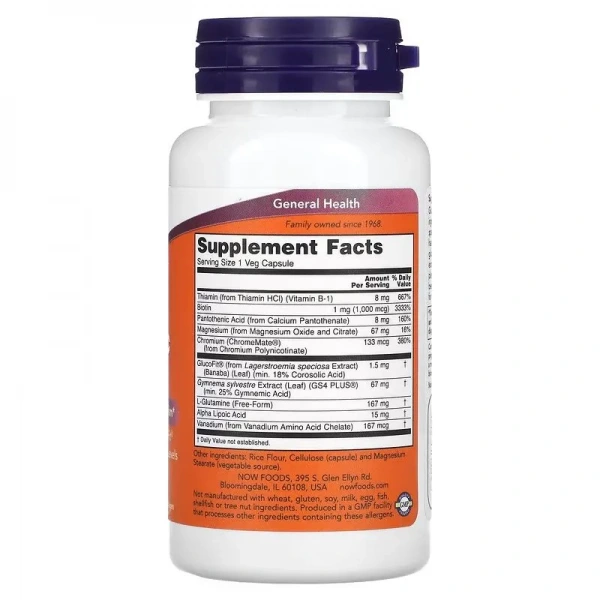 NOW FOODS Glucose Metabolic Support 90 Vegetarian Capsules