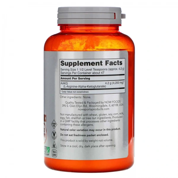 NOW SPORTS 4200mg AAKG 7 oz. (198g)