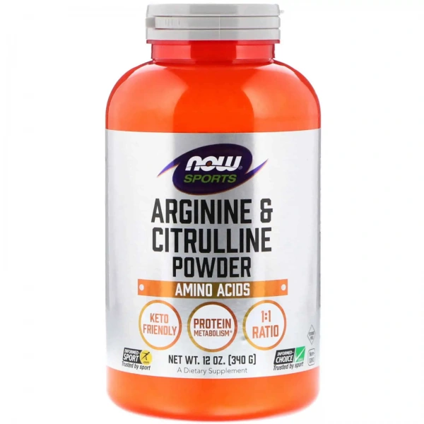 NOW SPORTS Arginine & Citrulline Powder 12 oz. (340g)