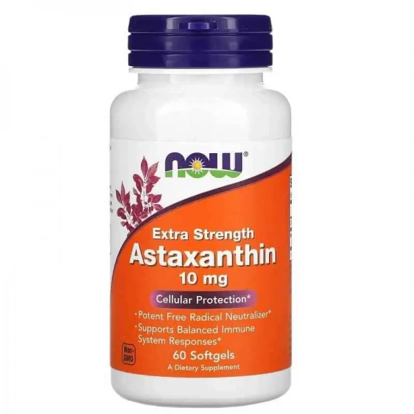 NOW FOODS Astaxanthin Extra Strength 10mg (Astaksantyna) 60 Kapsułek żelowych