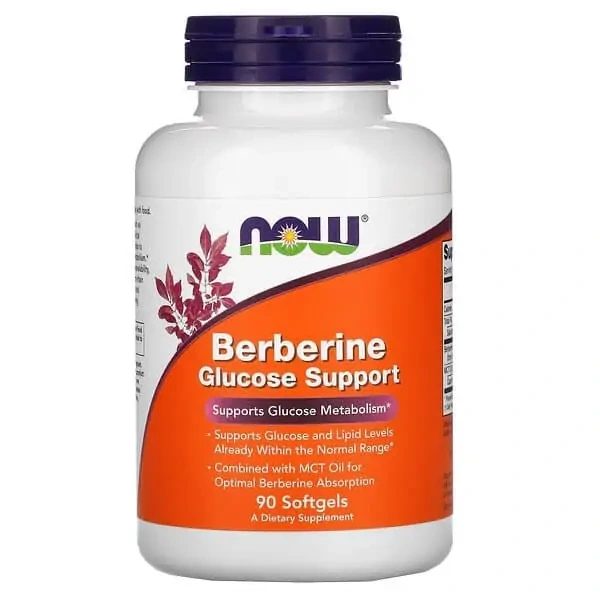 NOW FOODS Berberine Glucose Support (Wsparcie glukozy, Berberyna) 90 Kapsułek żelowych