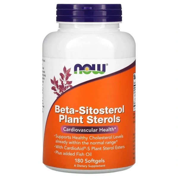 NOW FOODS Beta-Sitosterol Plant Sterols (Cardiovascular Health) 180 Softgels
