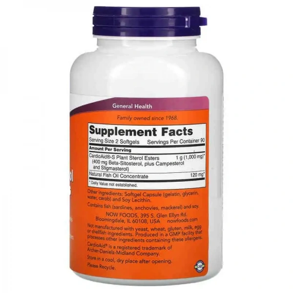 NOW FOODS Beta-Sitosterol Plant Sterols (Cardiovascular Health) 180 Softgels