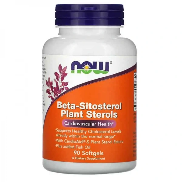 NOW FOODS Beta-Sitosterol Plant Sterols (Zdrowie układu sercowo-naczyniowego) 90 Kapsułek żelowych