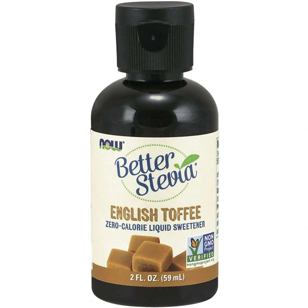 NOW FOODS Better Stevia Liquid Extract English Toffee (Ekstrakt ze Stewii w Płynie BIO) 59ml wegański