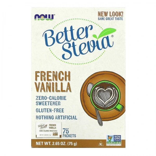 NOW FOODS BetterStevia French Vanilla 75 Packets