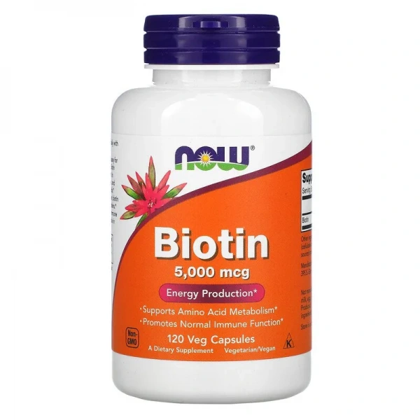 NOW FOODS Biotin 5000mcg 120 Vegetarian capsules