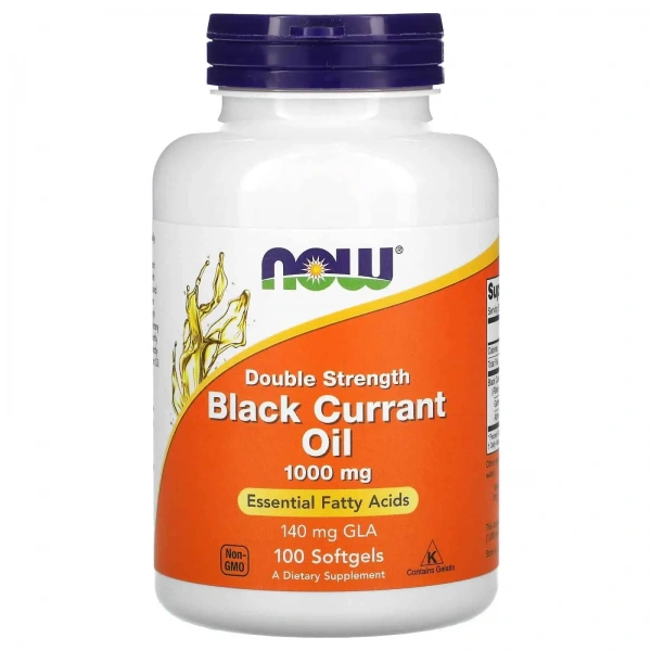 NOW FOODS Black Currant Oil Double Strength 1000mg (Olej z Czarnej Porzeczki) 100 Kapsułek żelowych