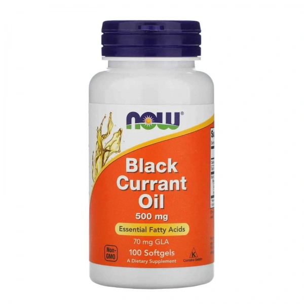 NOW FOODS Black Currant Oil 500mg (Olej z Czarnej Porzeczki) 100 Kapsułek żelowych