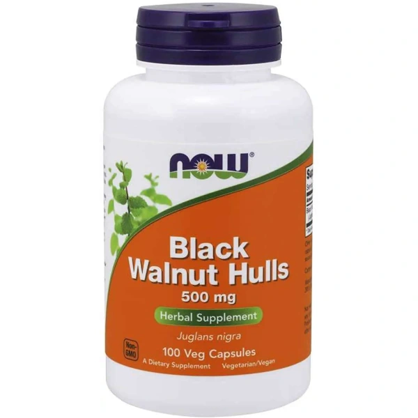 NOW FOODS Black Walnut Hulls (Anti-inflammatory and analgesic) 500mg 100 capsules