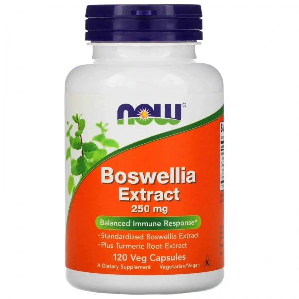 NOW FOODS Boswellia Extract Plus Turmeric Root Extract 250mg 120 Vegetarian Capsules