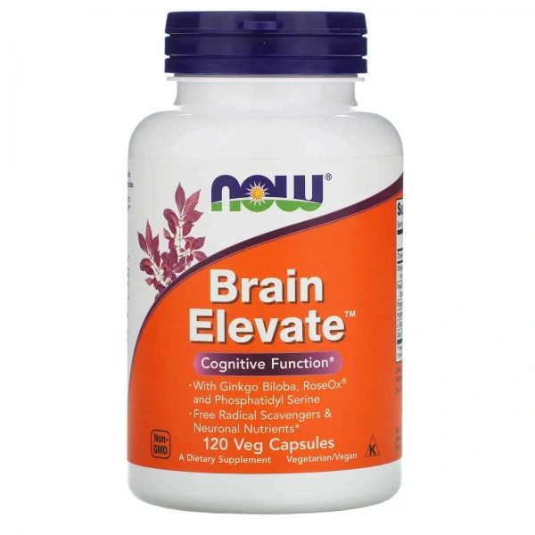 NOW FOODS Brain Elevate (Brain, Cognitive Functions) 120 Vegetarian Capsules