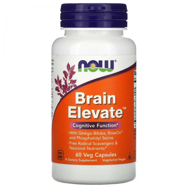 NOW FOODS Brain Elevate (Brain, Cognitive Functions) 60 Vegetarian Capsules