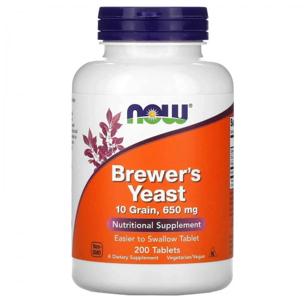 NOW FOODS Brewer's Yeast 650mg (Drożdże piwne) 200 Tabletek wegetariańskich