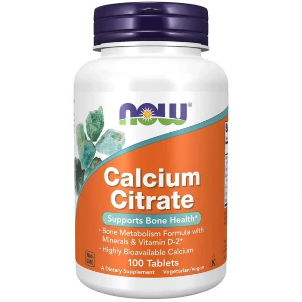 NOW FOODS Calcium Citrate (Cytrynian wapnia) 100 Tabletek wegetariańskich