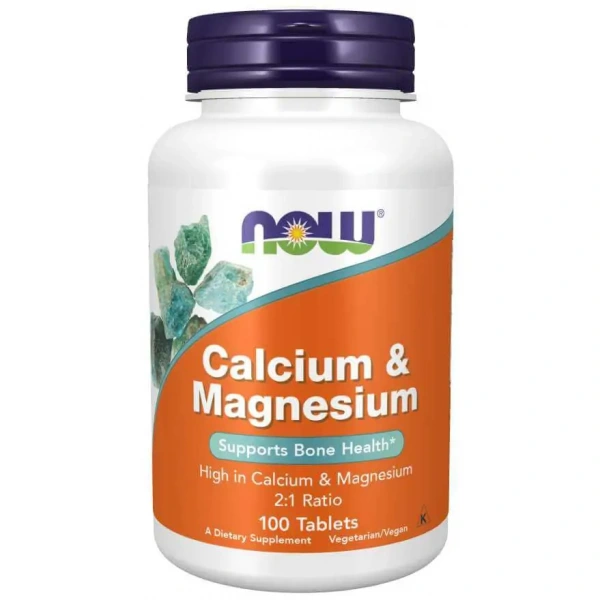 NOW FOODS Calcium & Magnesium 100 Vegetarian Tablets