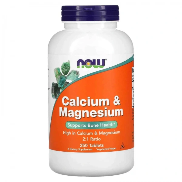NOW FOODS Calcium & Magnesium (Wapń i Magnez) 250 Tabletek wegetariańskich