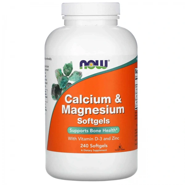 NOW FOODS Calcium & Magnesium with Vitamin D and Zinc - 240 Softgels