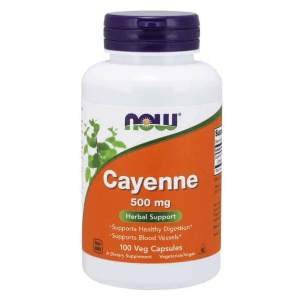 NOW FOODS Cayenne 500mg 100 Vegetarian Capsules