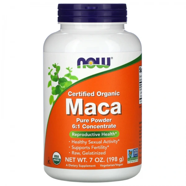 NOW FOODS Certified Organic Maca Pure Powder (Reproductive Health) 198g