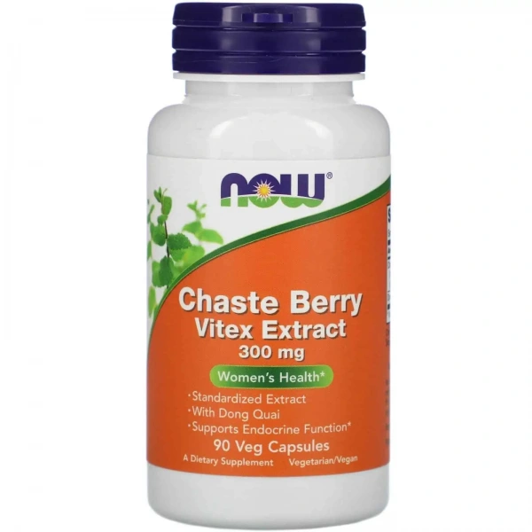 NOW FOODS Chaste Berry Vitex Extract 300mg (Niepokalanek, Wsparcie w okresie menopauzy) 90 Kapsułek wegetariańskich
