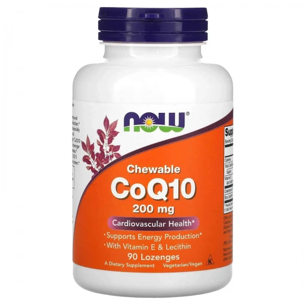 NOW FOODS Chewable CoQ10 200mg 90 Lozenges