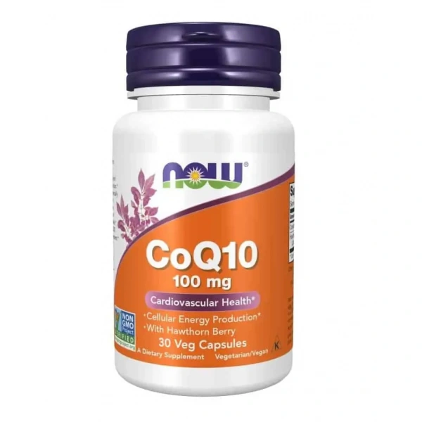 NOW FOODS CoQ10 with Hawthorn Berry 100mg 30 Vegetarian Capsules