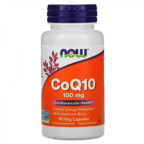 NOW FOODS CoQ10 with Hawthorn Berry 100mg 90 Vegetarian Capsules