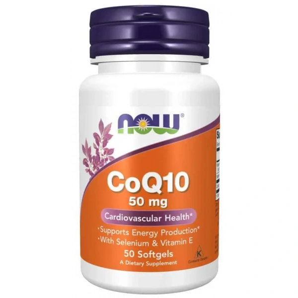 NOW FOODS CoQ10 with Selenium and Vitamin E 50mg (Zdrowie układu krążenia) 50 Kapsułek żelowych