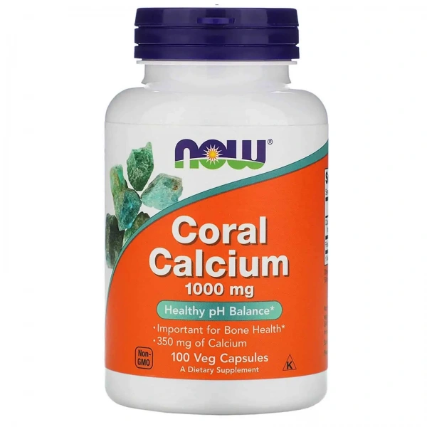 NOW FOODS Coral Calcium 1000mg (Wapń koralowy) 100 Kapsułek wegetariańskich