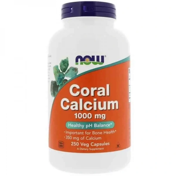 NOW FOODS Coral Calcium 1000mg (Healthy pH Balance) 250 Vegetarian Capsules
