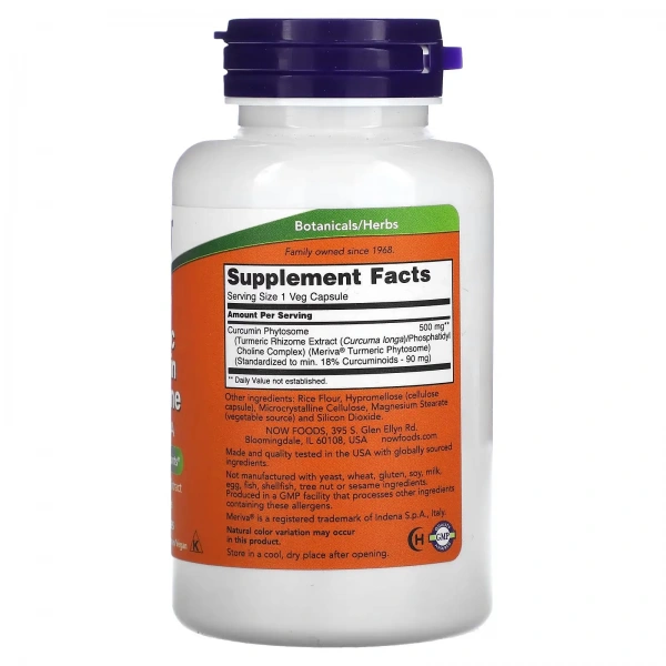 NOW FOODS Curcumin Phytosome (Maintains Healthy Joints) 60 Vegetarian Capsules