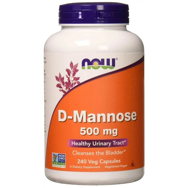 NOW FOODS D-Mannose (D-Mannoza) 500mg 240 kapsułek wegańskich
