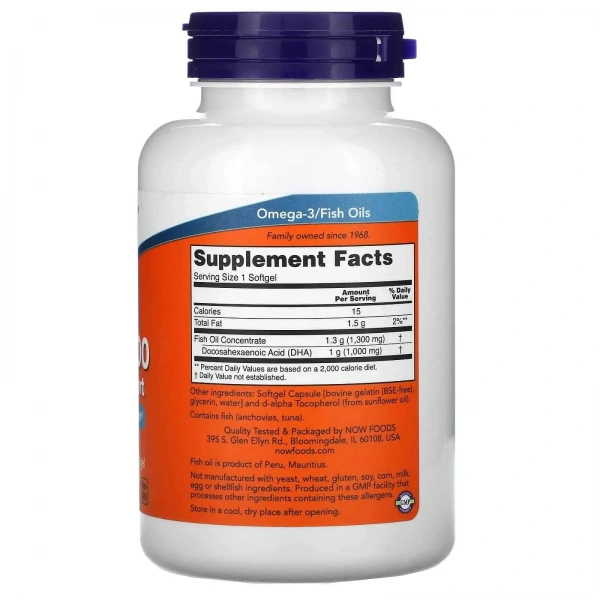 NOW FOODS DHA-1000 Brain Support Extra Strength (Supports Brain Health) 90 Softgels