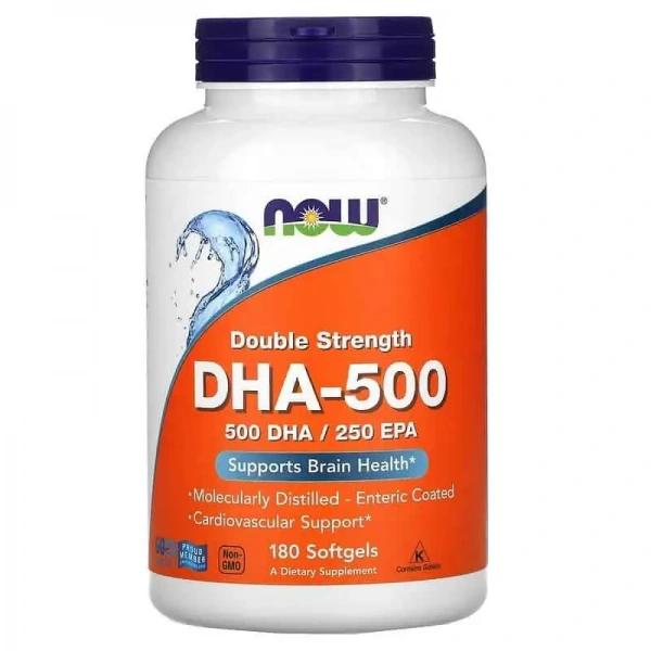 NOW FOODS DHA-500 Double Strength 500 DHA / 250 EPA 180 Softgel