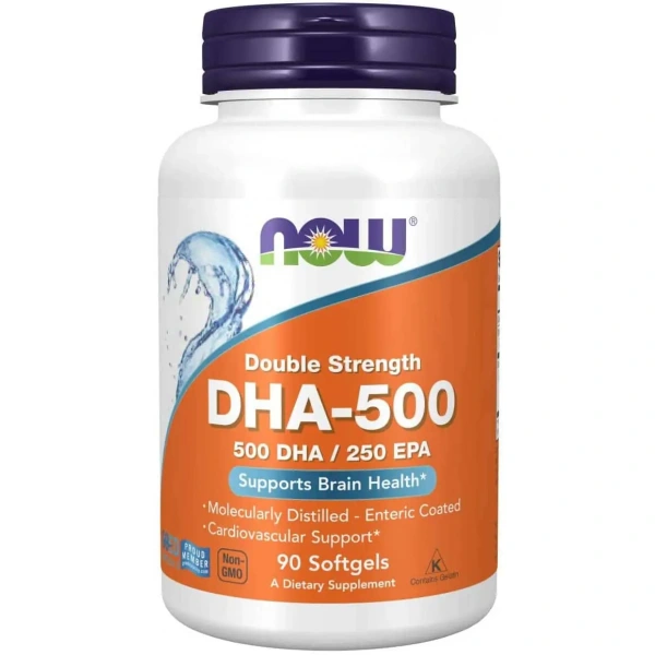 NOW FOODS DHA-500 Double Strength 500 DHA / 250 EPA 90 Softgel