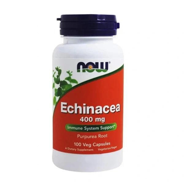 NOW FOODS Echinacea 400mg (Echinacea Purpurea) 100 Vegetarian Capsules