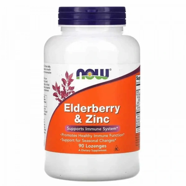 NOW FOODS Elderberry & Zinc (Immunity) 90 Lozenges